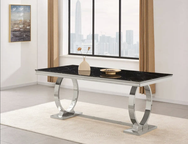 Table Repas Omega Pied Chrome 180x90 CM